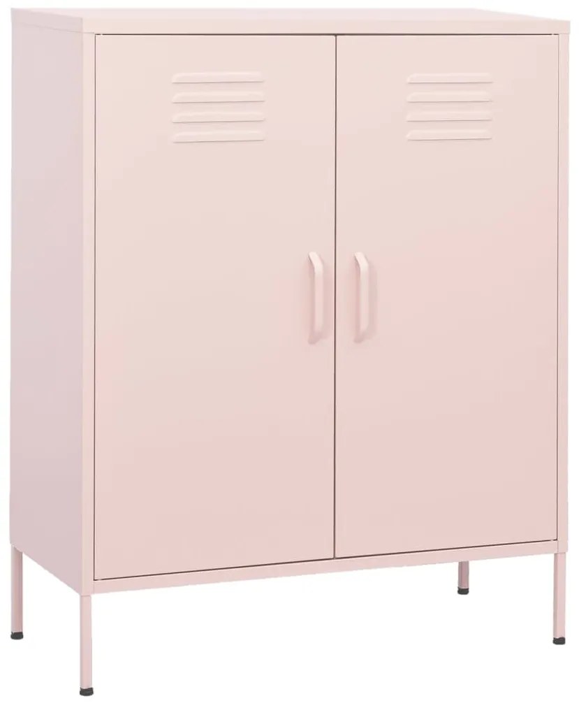 336166 vidaXL Armário de arrumação aço 80x35x101,5 cm rosa