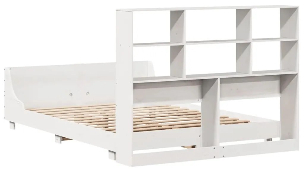 Cama sem colchão 120x190 cm madeira de pinho maciça branco