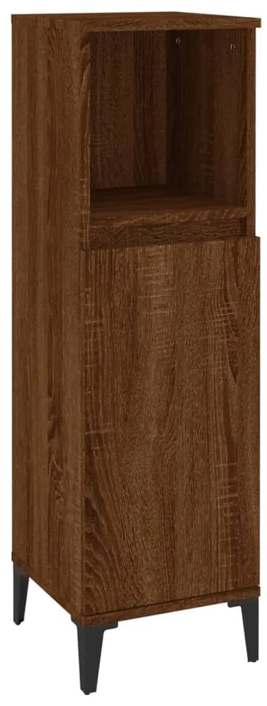 3 pcs conjunto móveis WC derivados de madeira carvalho castanho