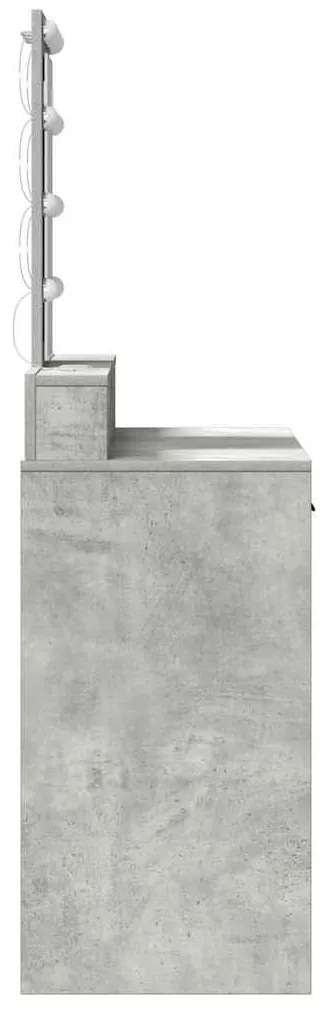 Mesa de Maquilhagem vidaXL com Luzes LED Cinza Claro 100x41x140 cm