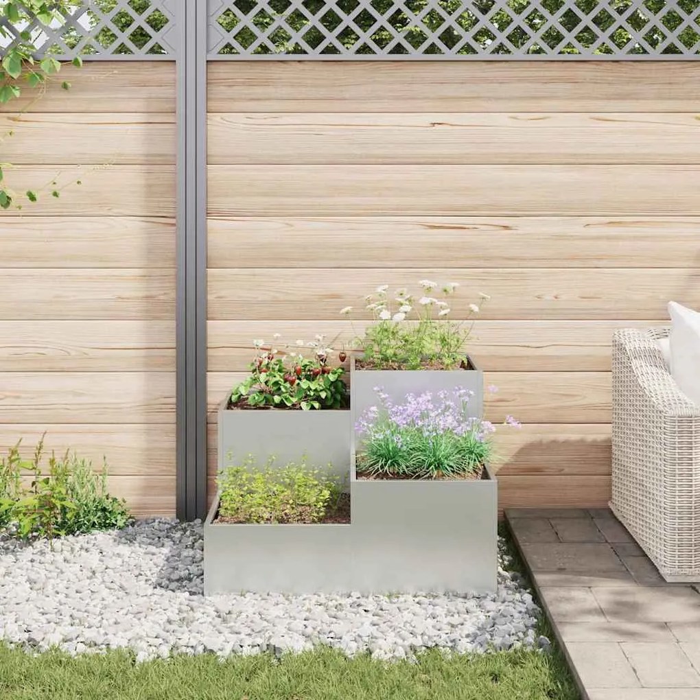 Plantador de Jardim vidaXL 100x100x60 cm Aço Galvanizado