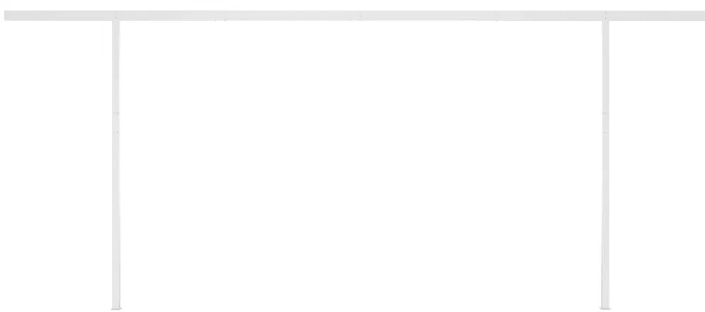 Toldo retrátil manual com luzes LED 5x3 m amarelo e branco