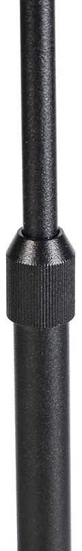 Candeeiro de pé preto com abajur em veludo azul com dourado 35 cm - Parte Country / Rústico