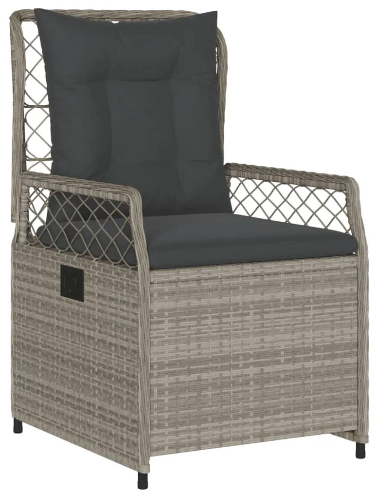3 pcs conjunto de jantar p/ jardim c/ almofadões cinzento claro
