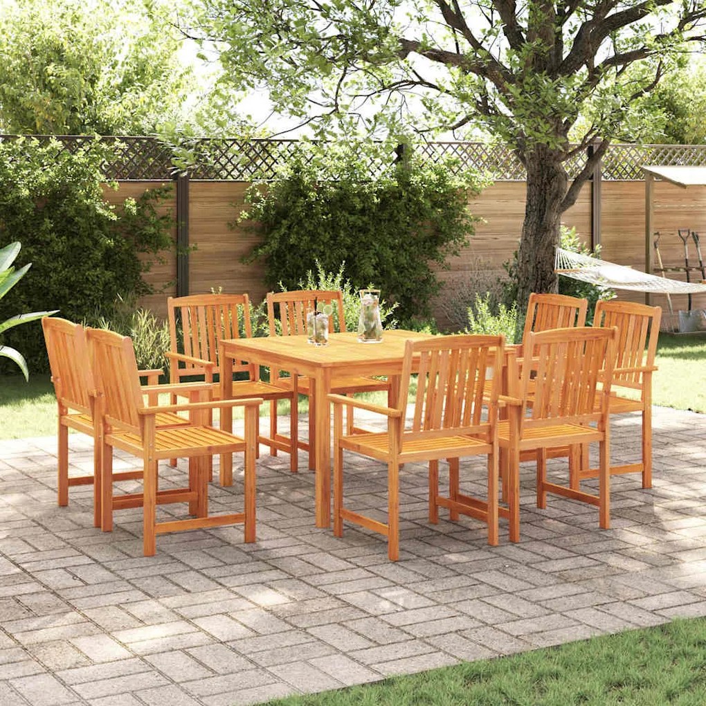 vidaXL Conjunto de Jantar de Jardim 9 pcs 180 x 90 x 75 cm