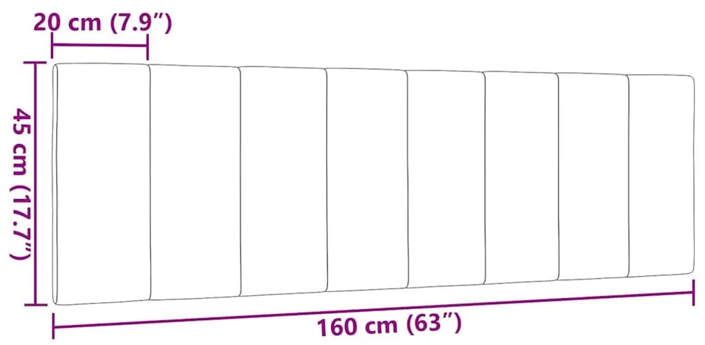 Almofadão de cabeceira 160 cm tecido castanho-escuro