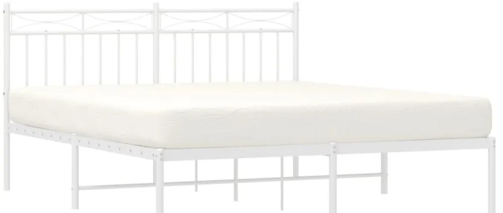 Estrutura de cama com cabeceira 160x200 cm metal branco