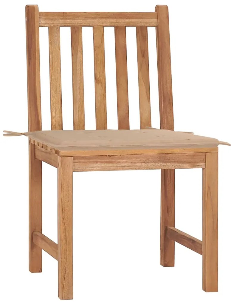 Cadeiras de jardim c/ almofadões 2 pcs teca maciça