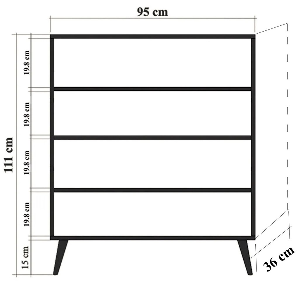 Armário Multiuso Multilux – Carvalho Sonoma – 95x111x36 cm