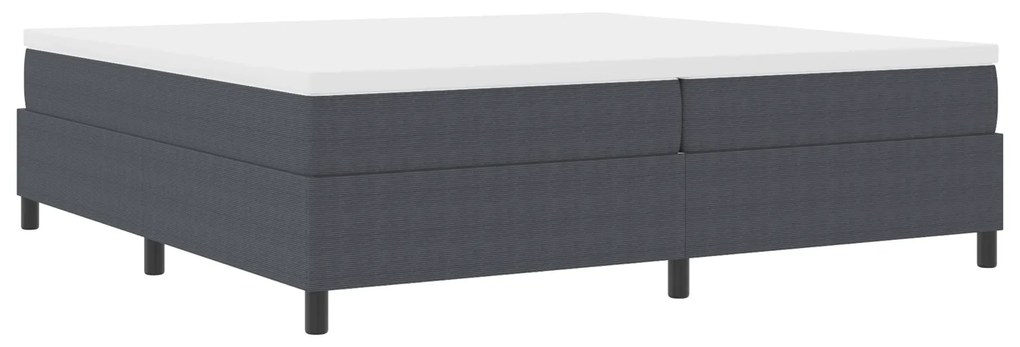 Cama Box Spring vidaXL Cinza Escuro 200x200 cm Tecido de Corduroy