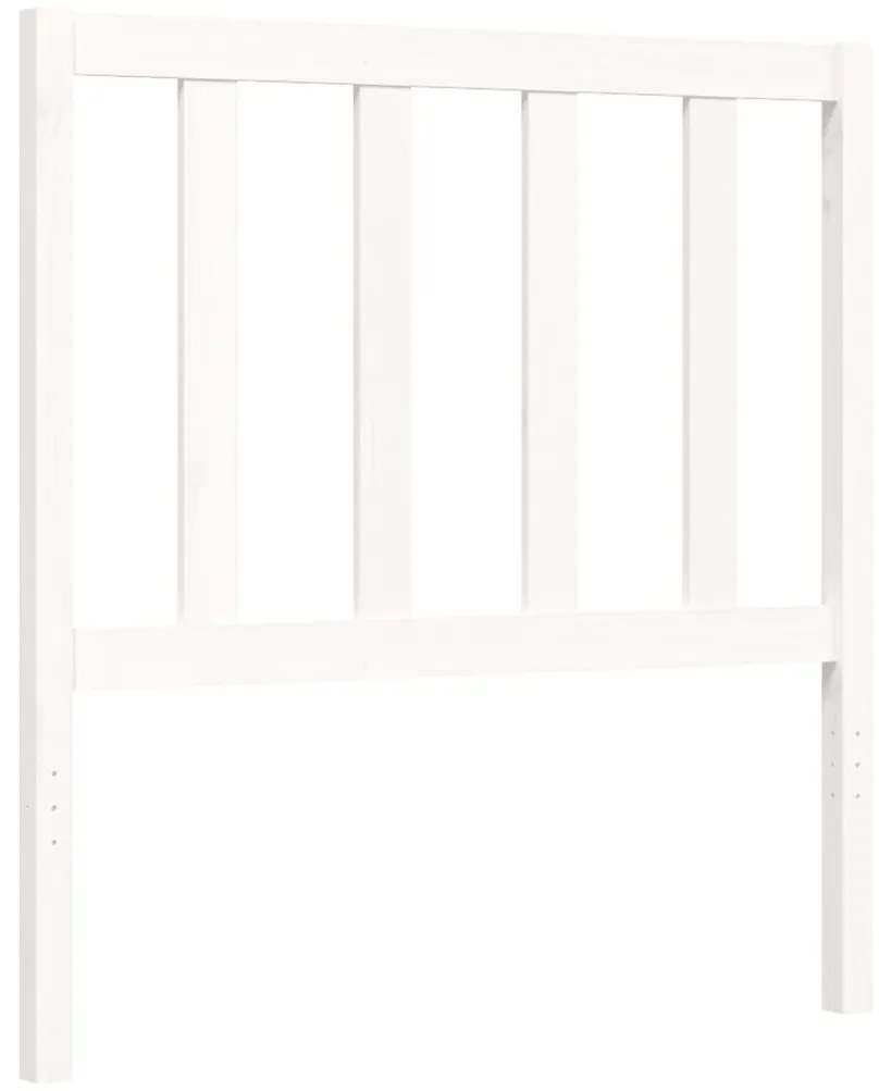 Cama sem colchão 100x200 cm madeira de pinho maciça branco
