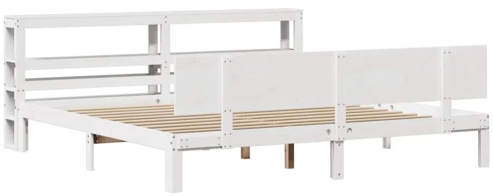 Estrutura de cama c/ cabeceira sem colchão 180x200 cm branco