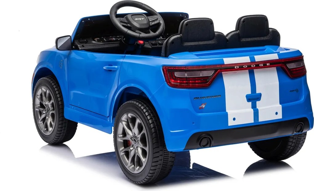 Carro elétrico para Crianças 2 a 5 anos, 12V Dodge Durango Rodas de espuma EVA, assento Couro ecológico e Comando Azul