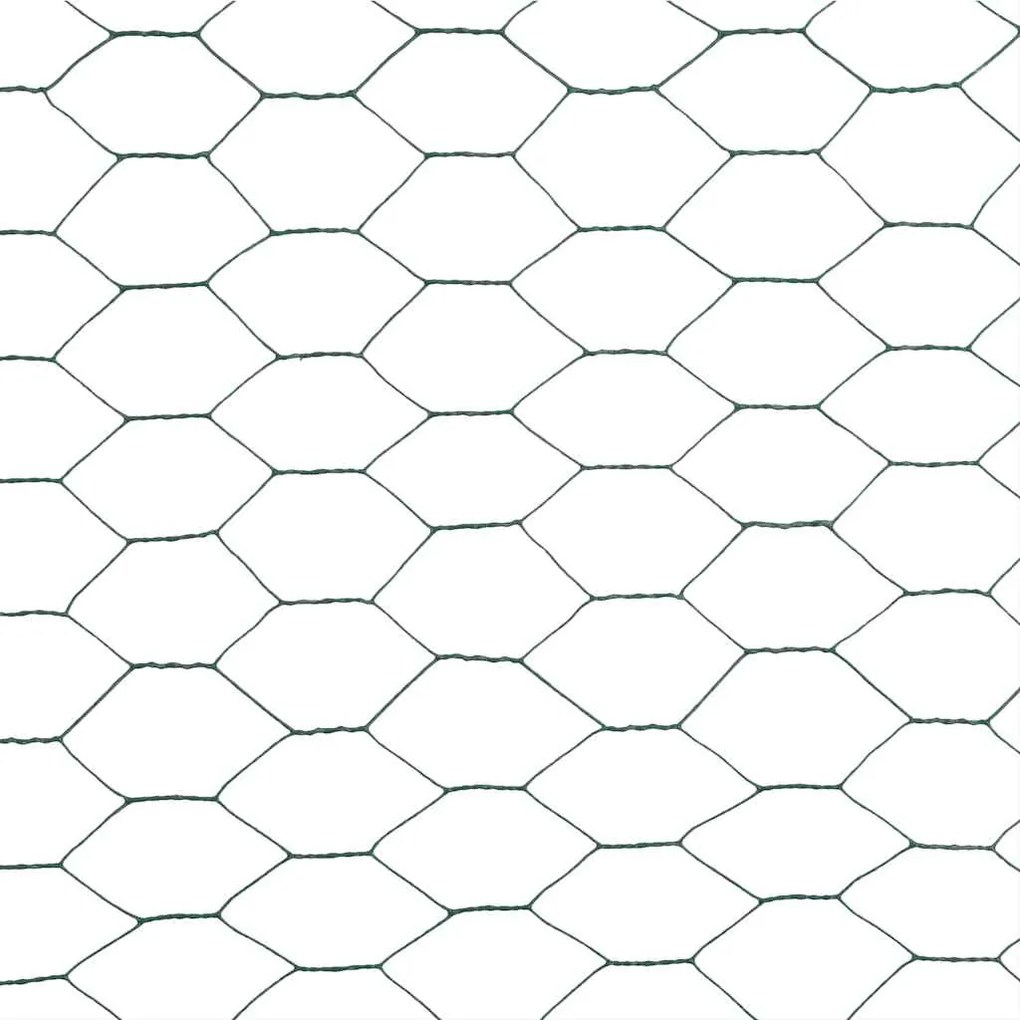 Cerca arame galinheiro 25x1,5 m aço c/ revestimento PVC verde
