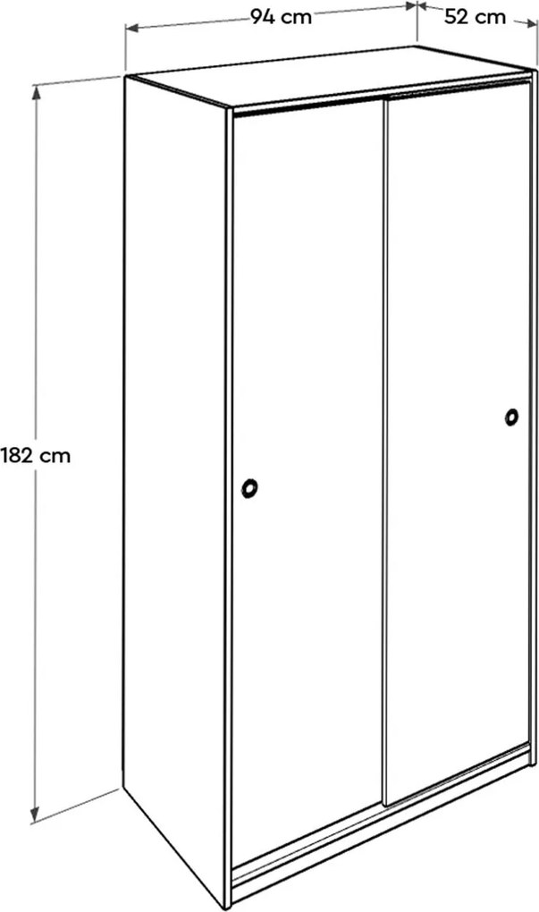 Roupeiro "Zenith" – Carvalho Sonoma – 94 x 182 x 52 cm – Design Modern