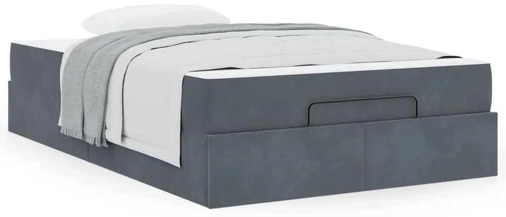 Estrutura da Cama Cinzento escuro 140 x 190 cm Veludo