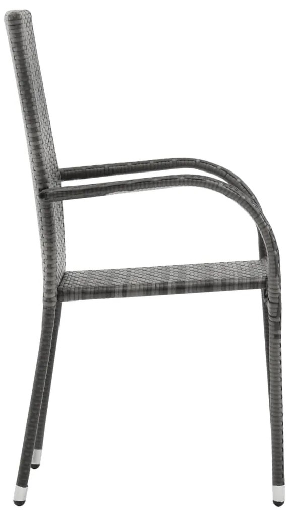 5 pcs conjunto de jantar para jardim cinzento