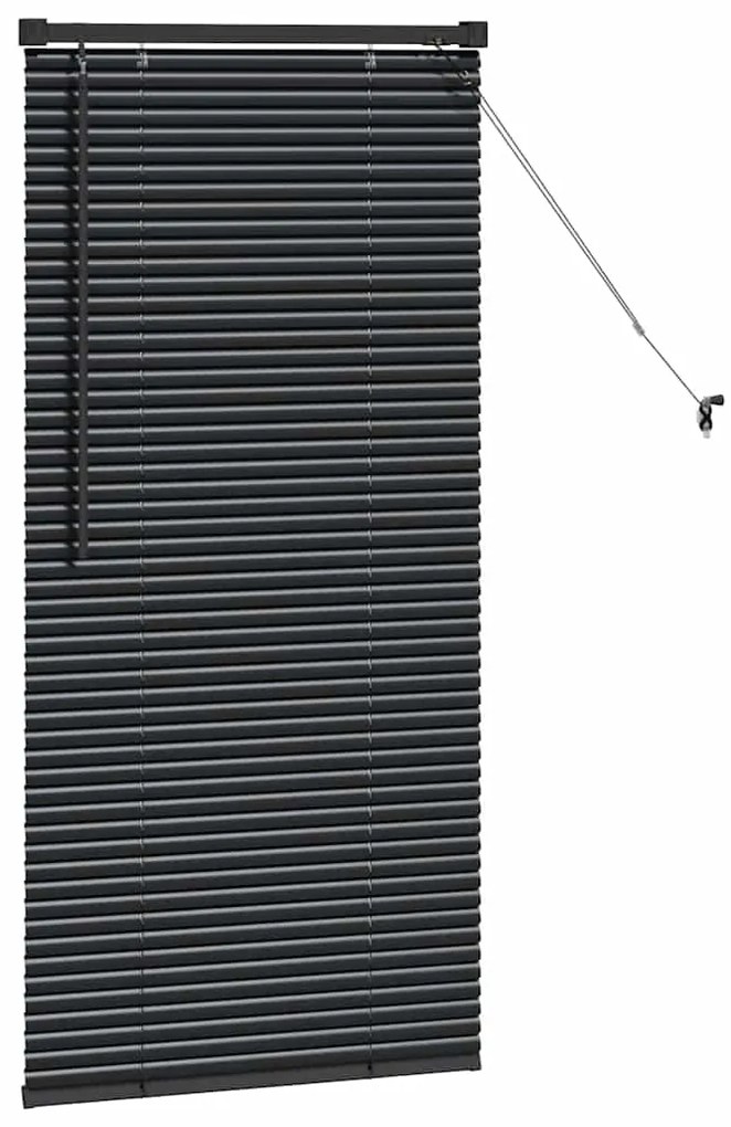 Persiana de Janela com cortinas Outros Manual Preto 80 x 130 cm Alumín