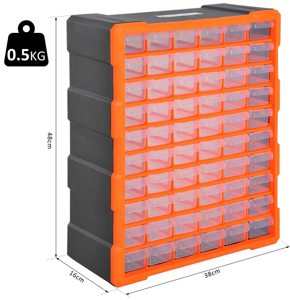 Gabinete Organizador Ferramenta 60 gavetas tipo Prateleira DIY Gabinete Gaveta Caixa de Ferramentas 38x16x47.5 cm PP