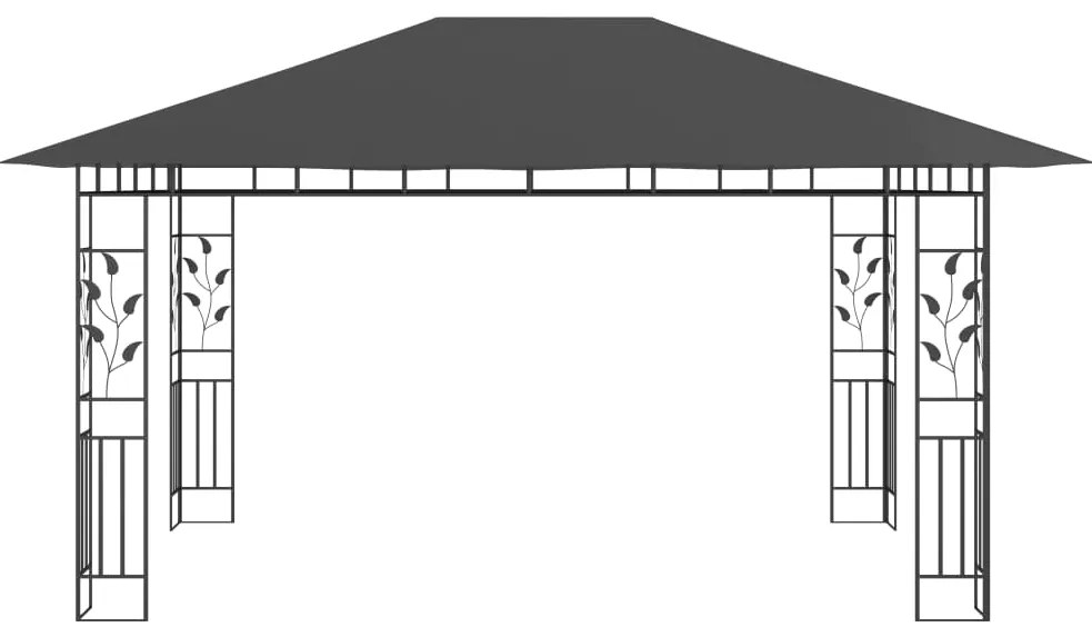Gazebo com rede mosquiteira 4x3x2,73 m 180 g/m² antracite