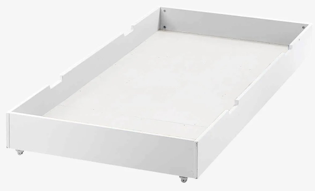 Gaveta com rodas para cama de criança, Come branco