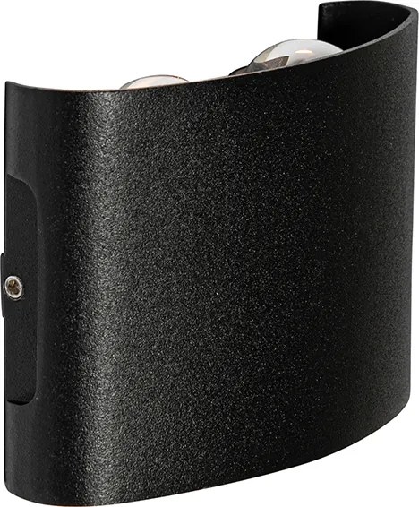 Candeeiro de parede exterior preto com LED 4 luzes IP54 - Silly