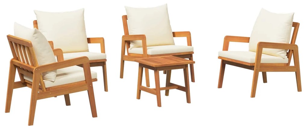 vidaXL Conjunto bistro 5 pcs Castanho Madeira Sólida de Acácia