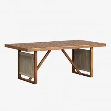Mesa De Jardim Retangular 200x100 Cm Em Madeira De Acácia Nayely Castanho Acácia - Sklum