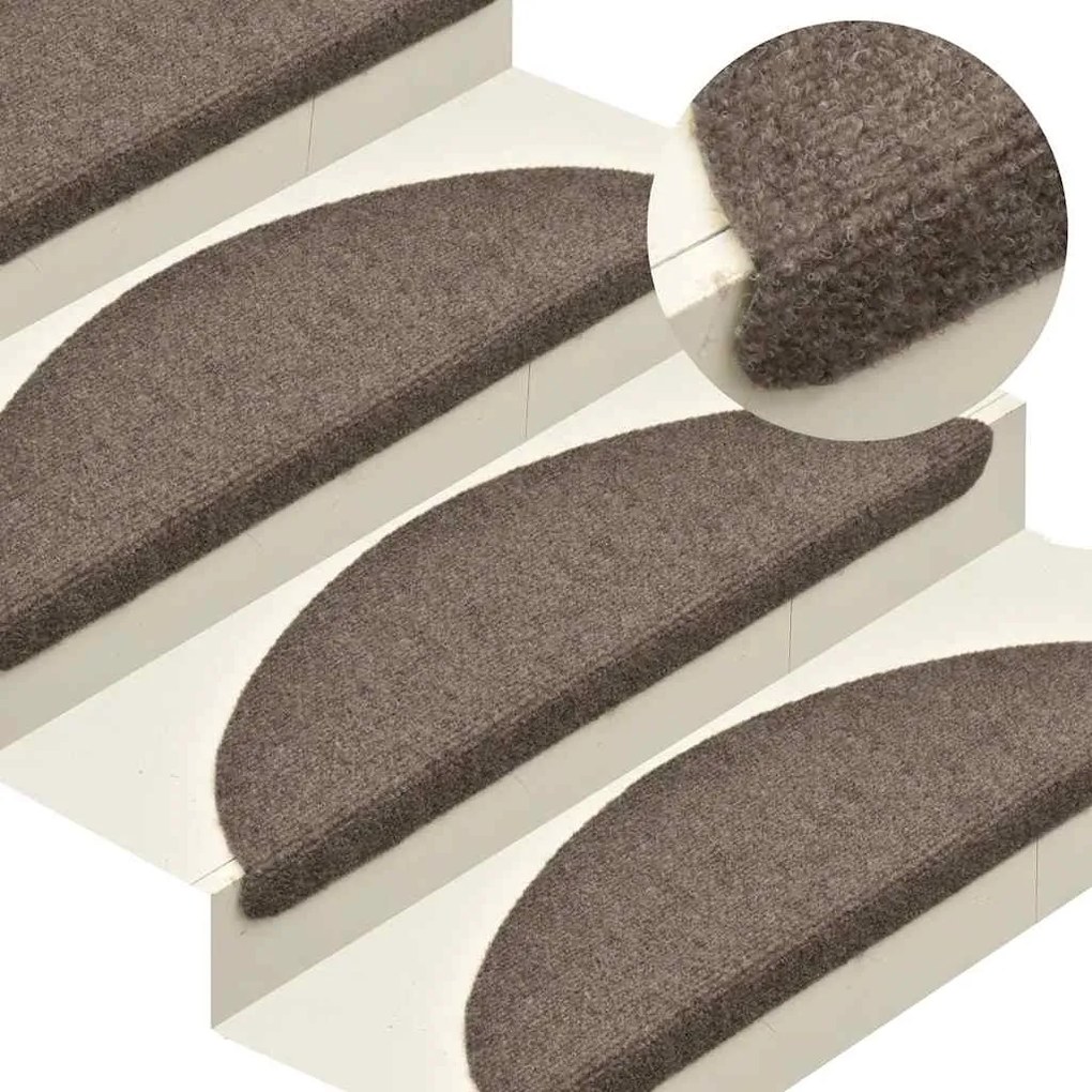 Tapetes de escada adesivos 30 pcs 56x17x3 cm creme