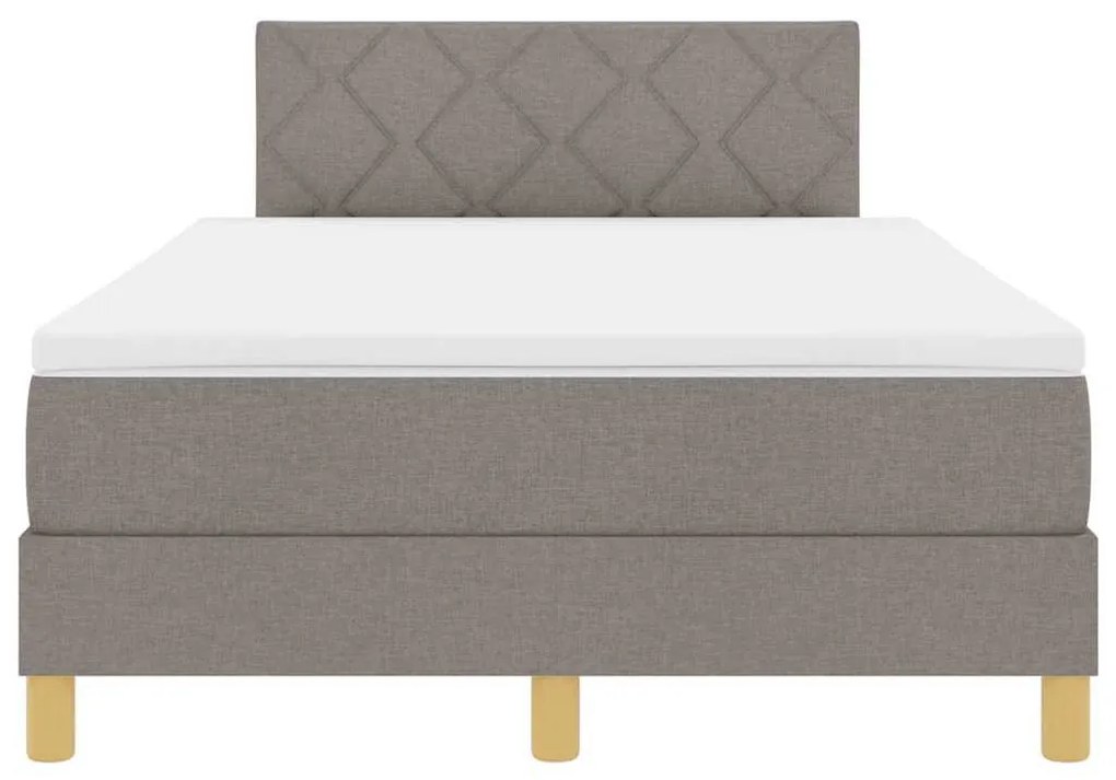Cama Box Spring com Colchão Taupe 120x200 cm Tecido