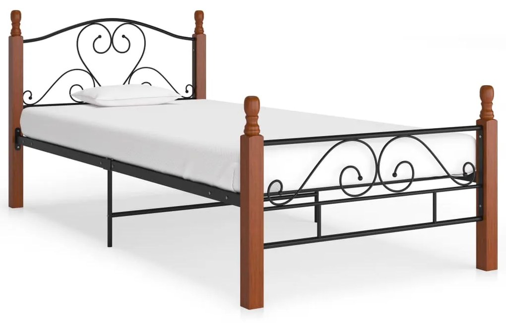 324933 vidaXL Estrutura de cama 100x200 cm metal preto