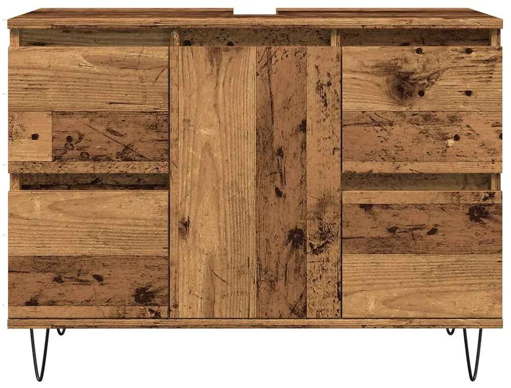 Armário casa banho 80x33x60 cm derivados madeira madeira velha