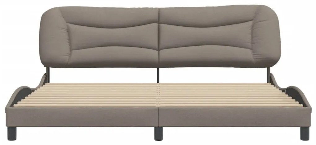 Cama sem colchão 200x200 cm tecido cinzento-acastanhado