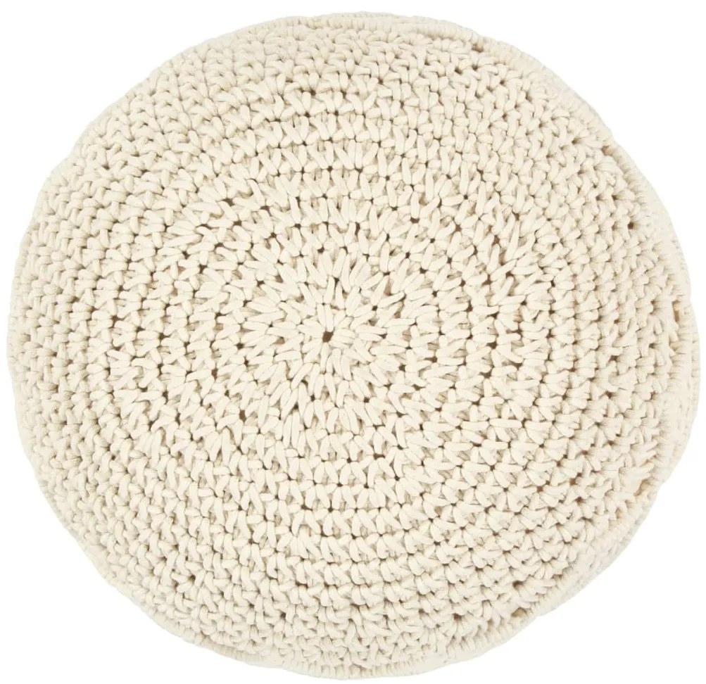 Pufe artesanal macramé 45x30 cm algodão