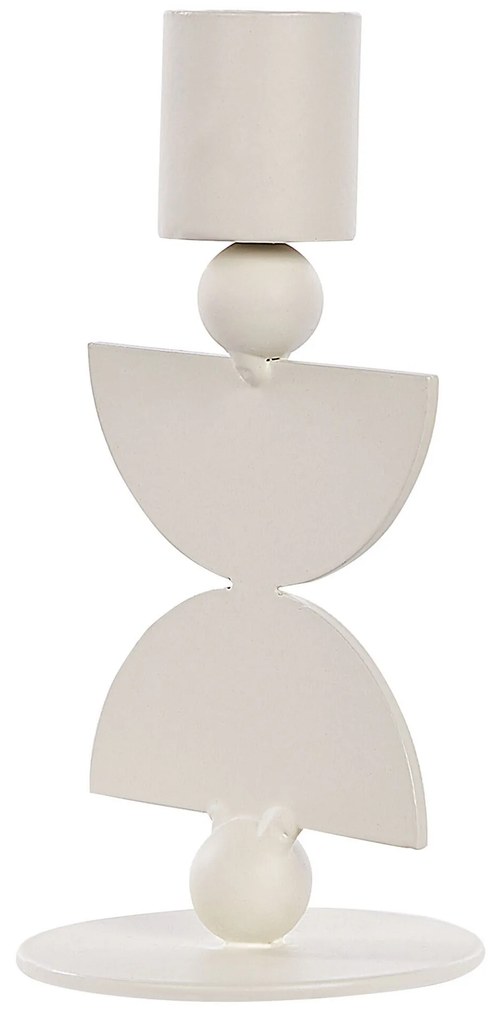 Conjunto de 2 castiçais em metal branco 13 cm DAPHNI Beliani