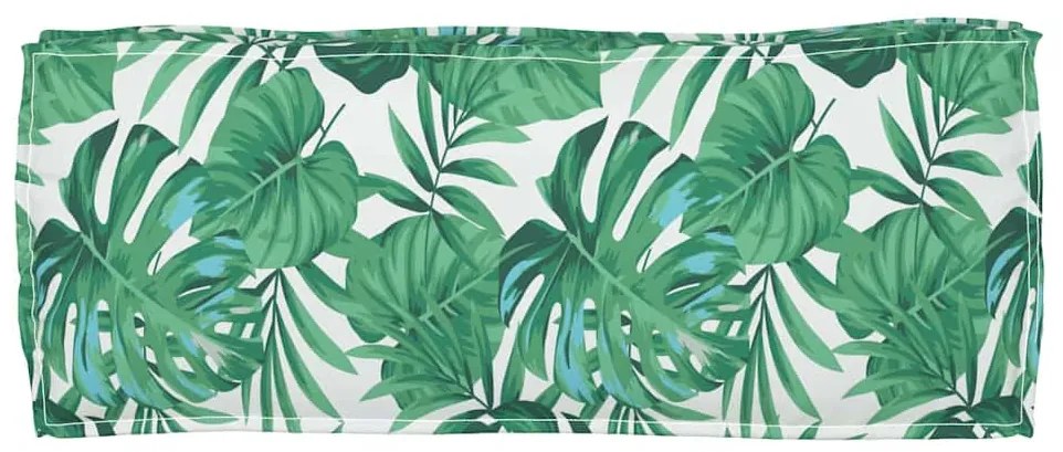 Almofada de Palete para Banco com Estampa de Folhas 100x40x8 cm em Tec