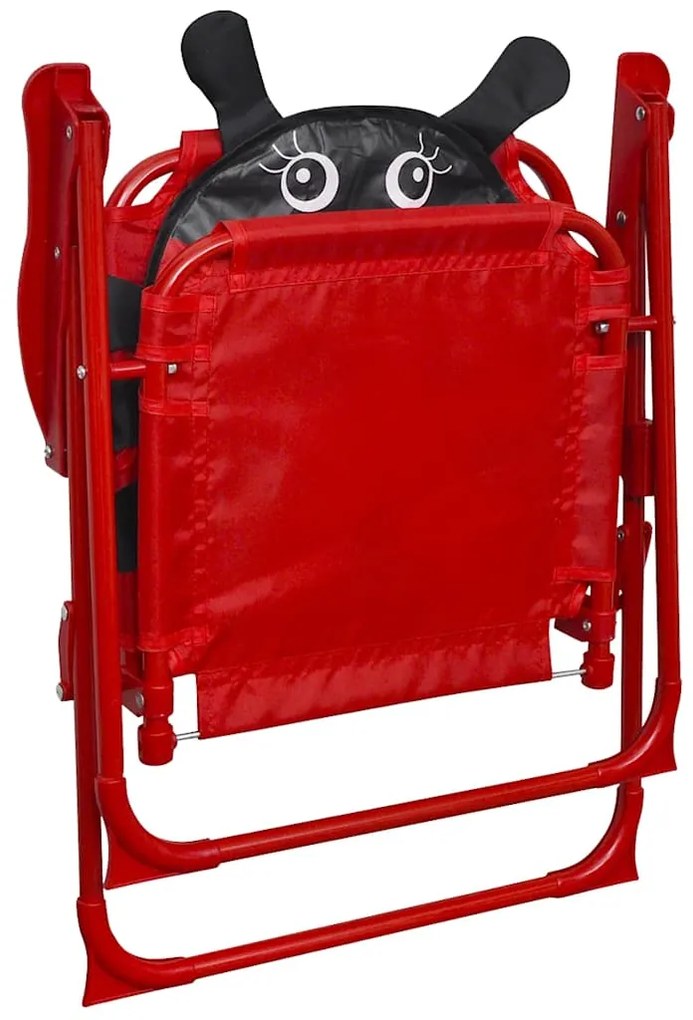 3 pcs conjunto bistrô de jardim infantil c/ guarda-sol vermelho