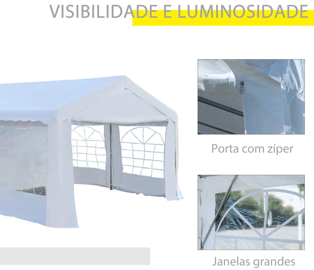 Tenda para Festas 400x400x280cm para Exterior Campismo Casamentos com