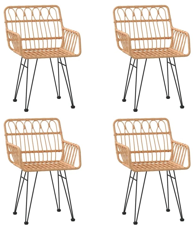 5 pcs conjunto de jantar p/ jardim vime PE