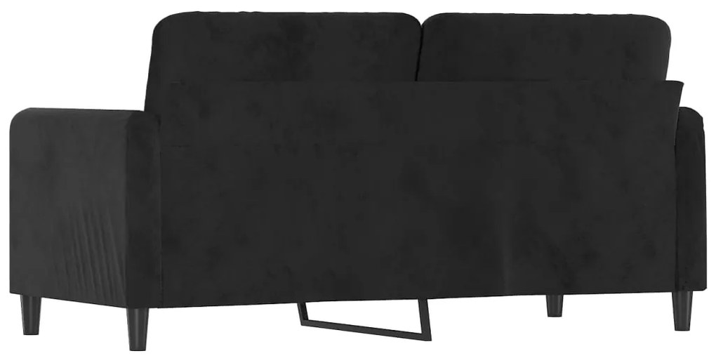 Sofá de 2 lugares veludo 140 cm preto