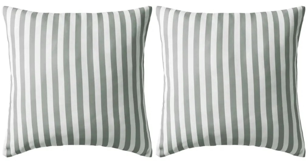 Almofadas para exterior 2 pcs 45x45 cm riscas cinzento