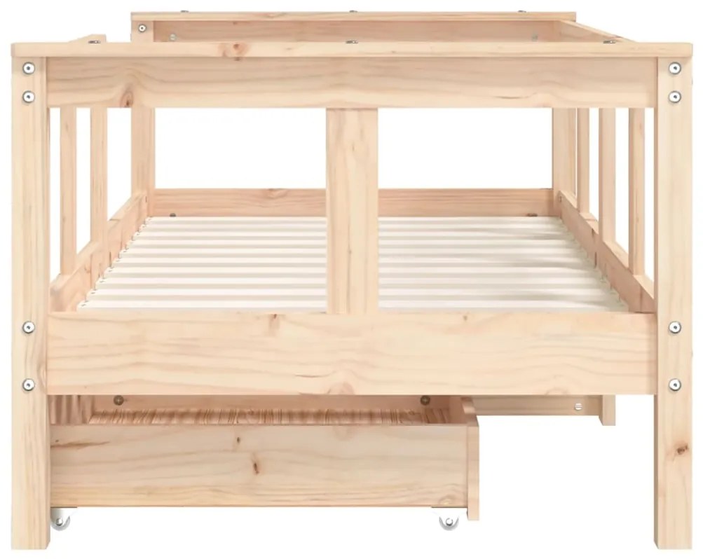 Estrutura de cama infantil c/ gavetas 70x140 cm pinho maciço