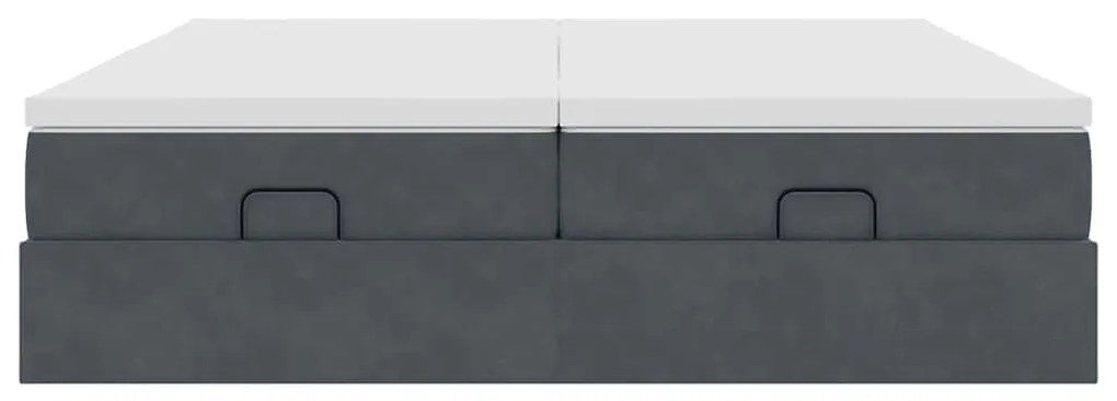 Estrutura cama otomana colchões 160x200 cm cinzento escuro