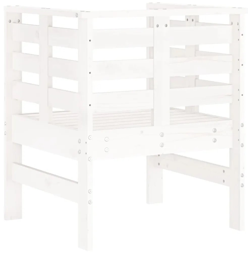 Cadeiras de jardim 2 pcs 61,5x53x71 cm pinho maciço branco