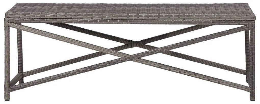 Banco de jardim 120 cm vime PE cinzento