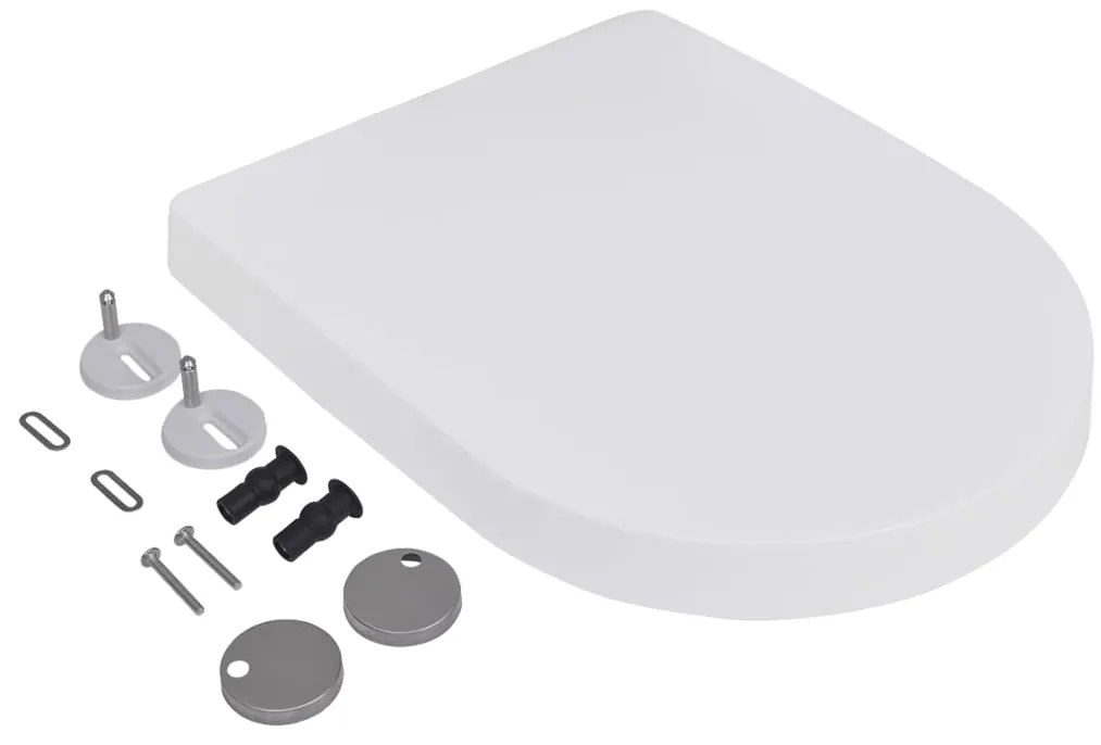 Assentos sanita com tampas de fecho suave 2 pcs plástico branco