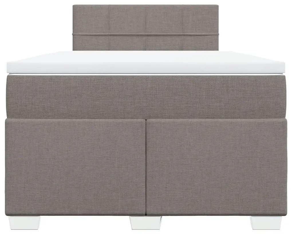 Cama boxspring c/ colchão 120x190cm tecido castanho-acinzentado