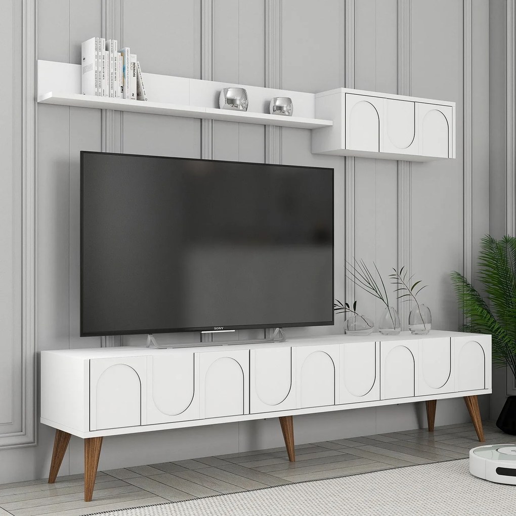 Unidade TV Lyon – Branco e Nogueira – 180x44x35 cm