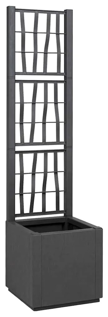 vidaXL Vaso de Jardim Antracite 36 x 36 x 140 cm Polipropileno