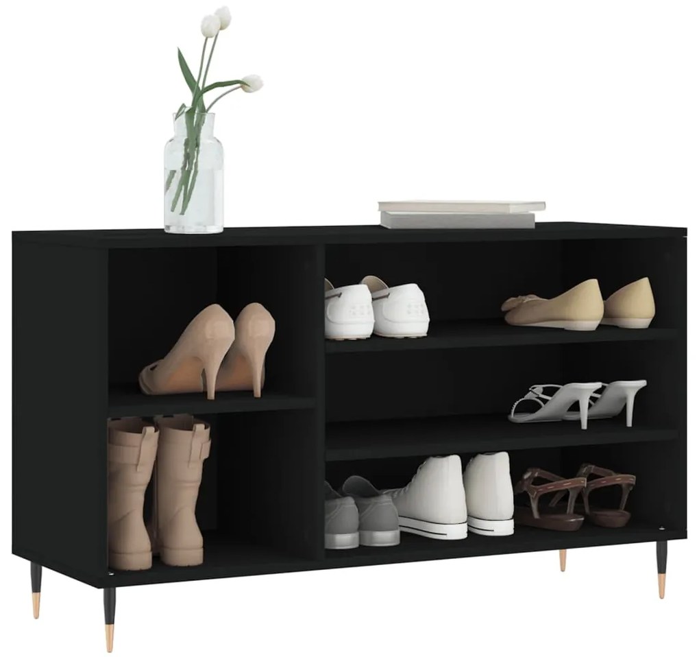 Sapateira 102x36x60 cm derivados de madeira preto
